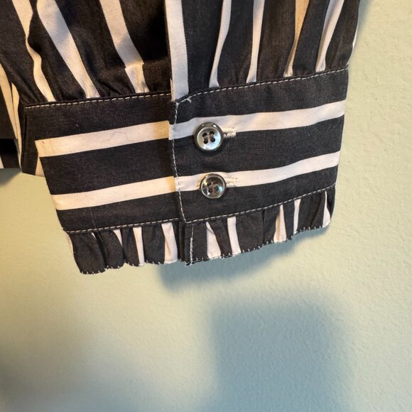 🎀 J.Crew Striped Off-the-Shoulder Top | Bow Detail | Size L  - 0056 - Picture 6 of 6